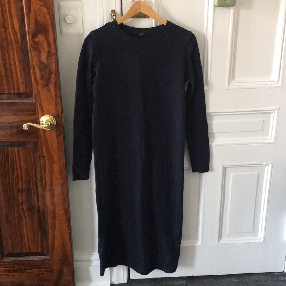 COS long navy sweatshirt dress